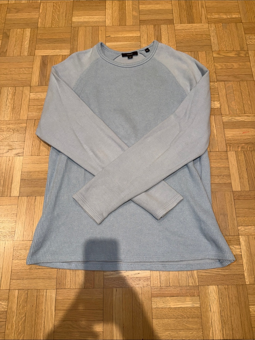 Used - Men’s Vince Light Blue Ribbed Crewneck Shirt - M